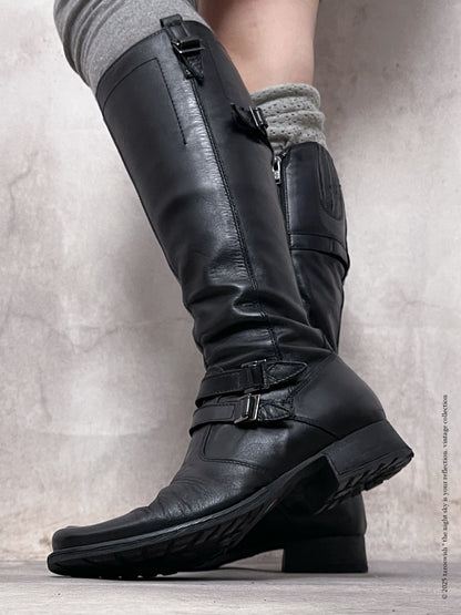 Eu37 real leather multi-buckles boots, Italian brand