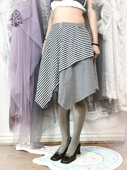 Atsuro Tayama striped asymmetric midi skirt