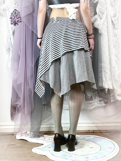 Atsuro Tayama striped asymmetric midi skirt