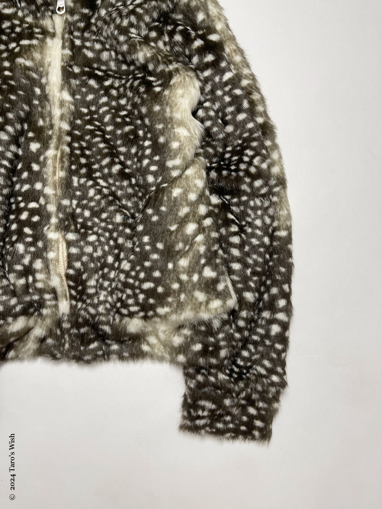 aw2006 bambi angora fur zip up coat with hood, tsumori chisato