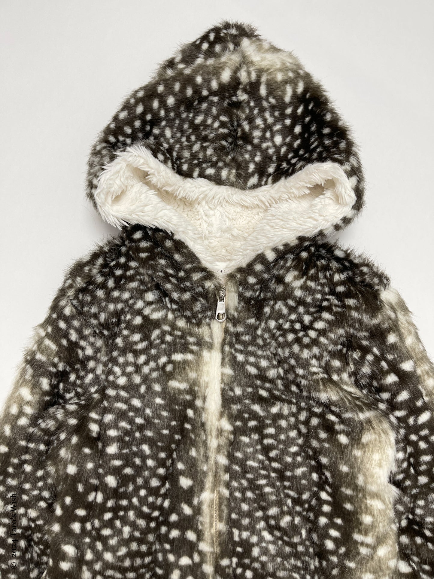 aw2006 bambi angora fur zip up coat with hood, tsumori chisato