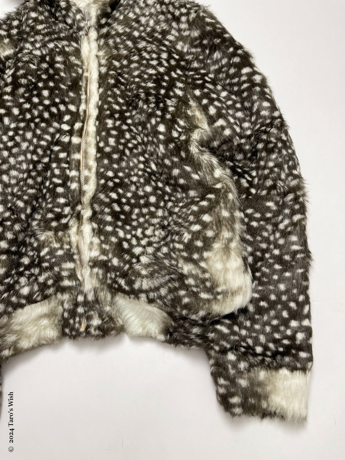 aw2006 bambi angora fur zip up coat with hood, tsumori chisato