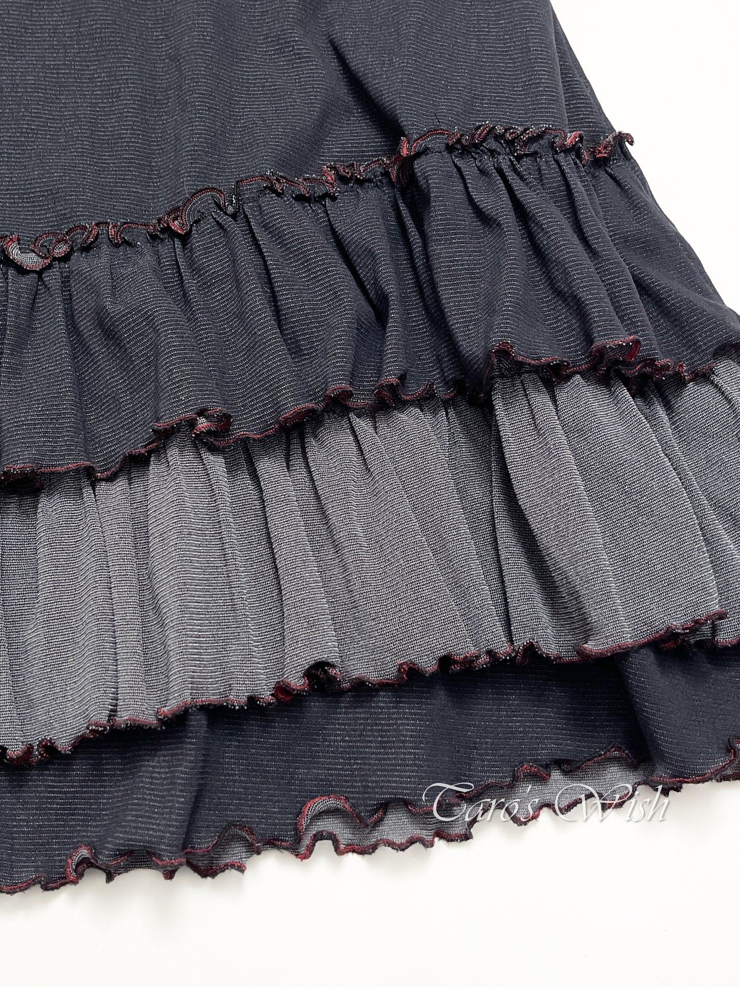 Vintage Ruffle Drop Maxi Skirt in Navy