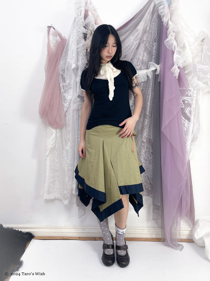 asymmetric pointed drop maxi skirt, japanese label vivienne westwood