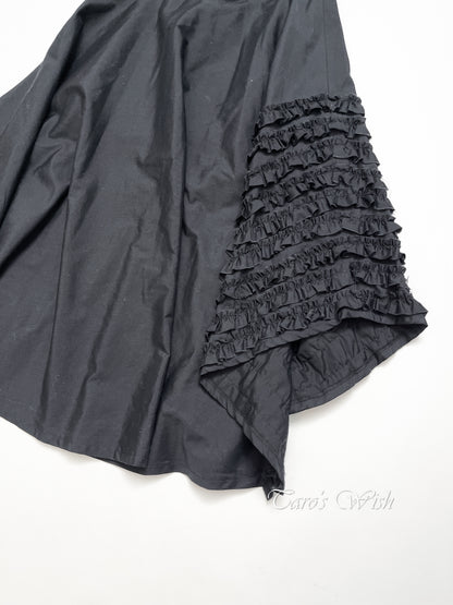 Black Peace Now Asymmetrical Frill Skirt