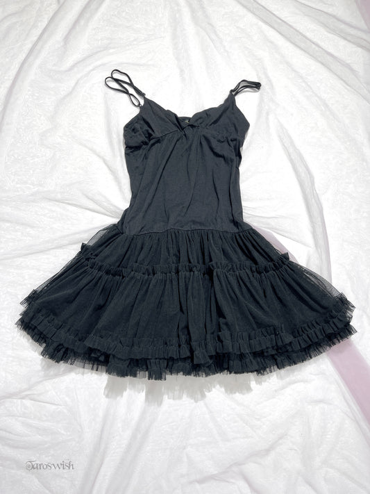 ナイン Puff tulle mini dress