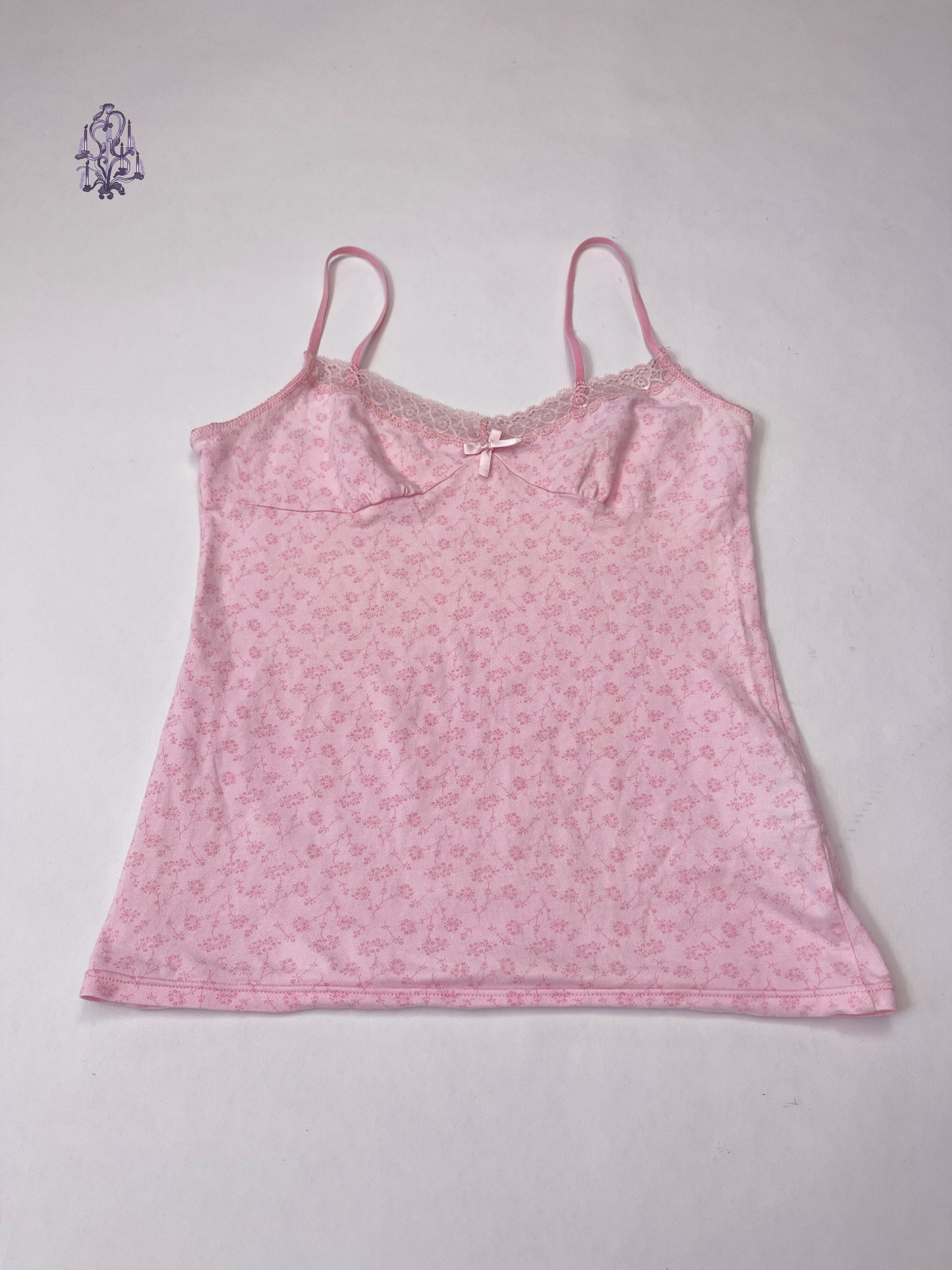 Pink floral print camisole