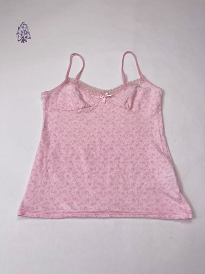 Pink floral print camisole