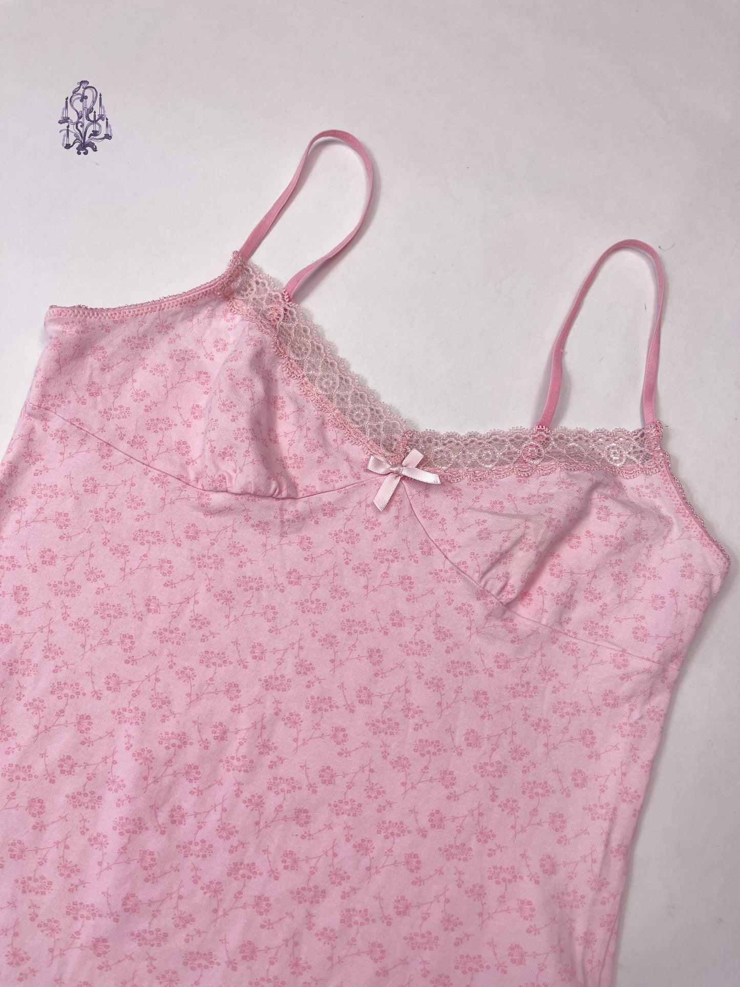 Pink floral print camisole