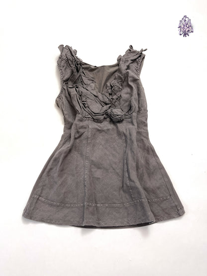 ethereal stone wash grey blossom top, euro label