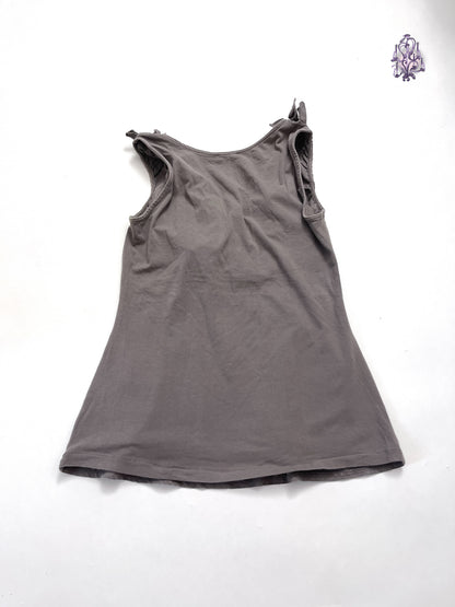 ethereal stone wash grey blossom top, euro label