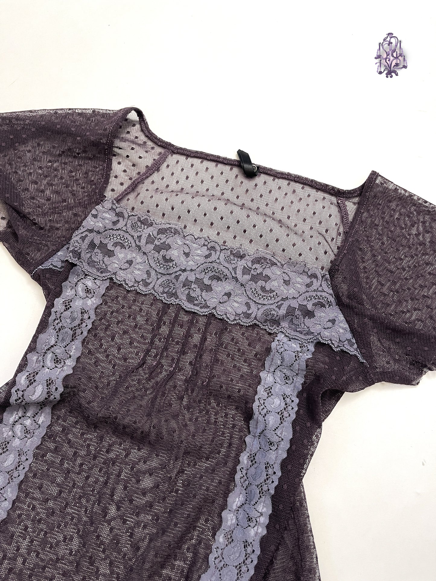 enchanted sheer polka lace blouse, euro label