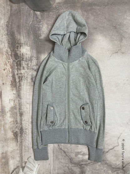 grey zip up hoodie, japanese label