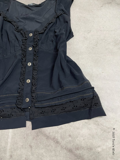 button up babydoll top, euro label