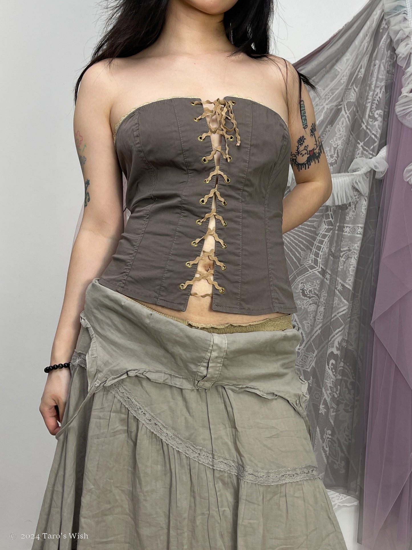 lace up bustier, euro label