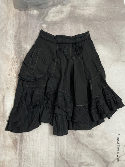 asymmetric tactic skirt, euro label