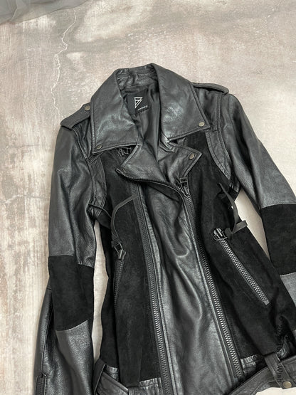 patch real leather jacket, japanese label barrak