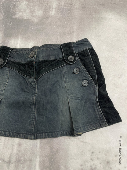 buttons denim mini skirt, euro label