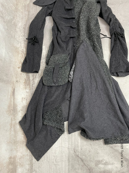 dark fantasy asymmetric coat, euro abel