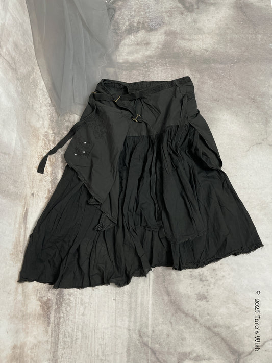 asymmetric belts midi skirt, euro label