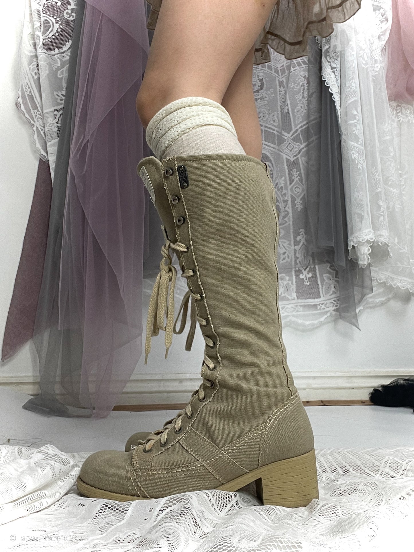 beige lace up heeled boots, EU36, euro label