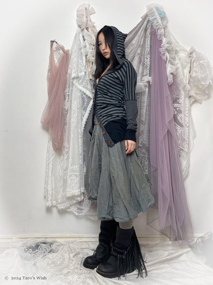 VIVIENNE WESTWOOD pointed hood striped long cardigan