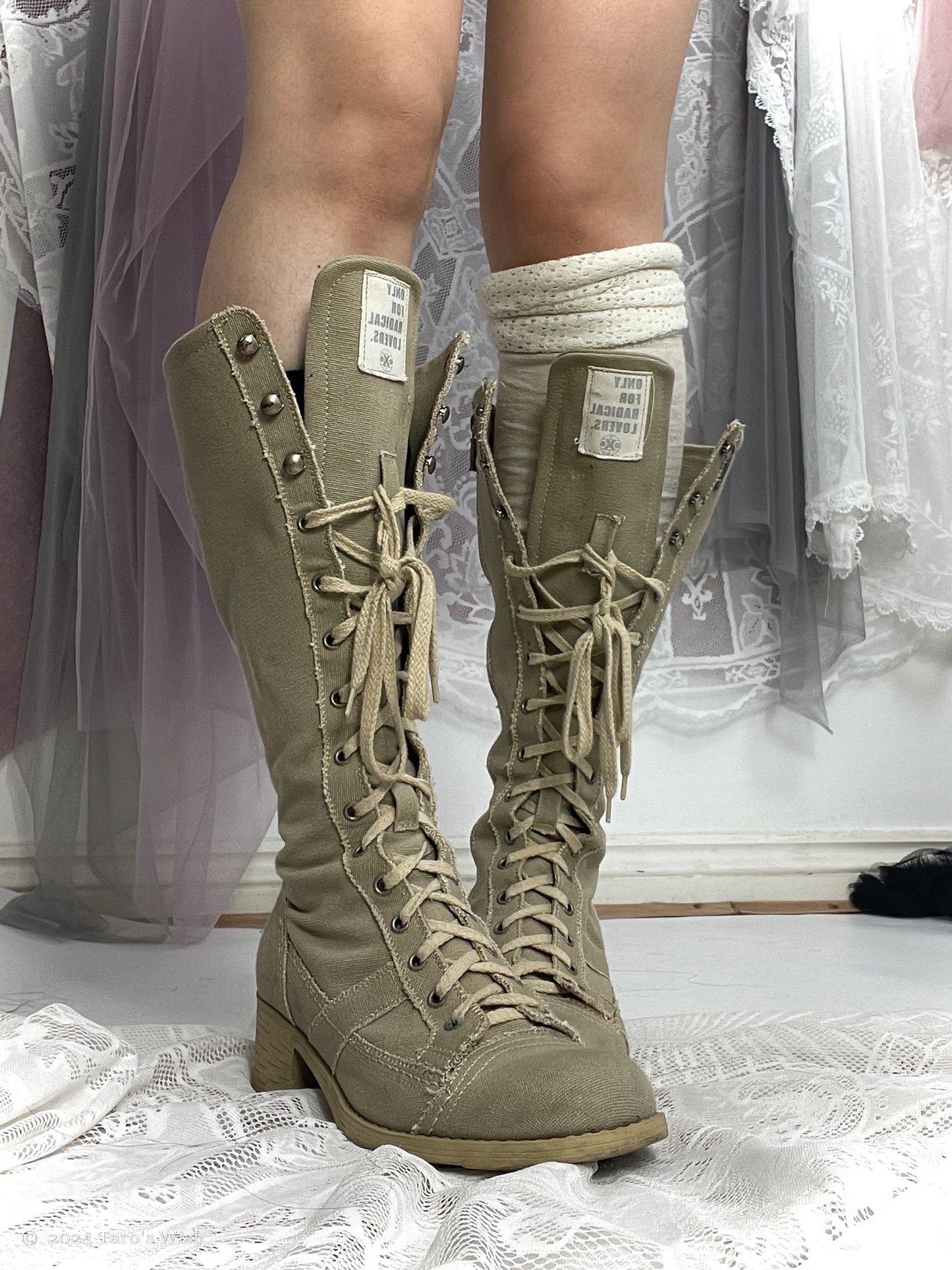 beige lace up heeled boots, EU36, euro label