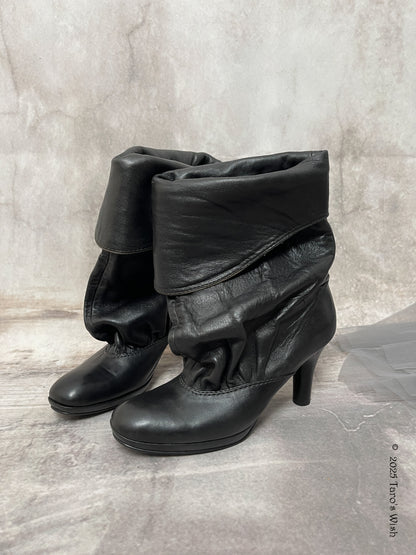 eu37.5-eu38 foldover slouch boots, japanese label