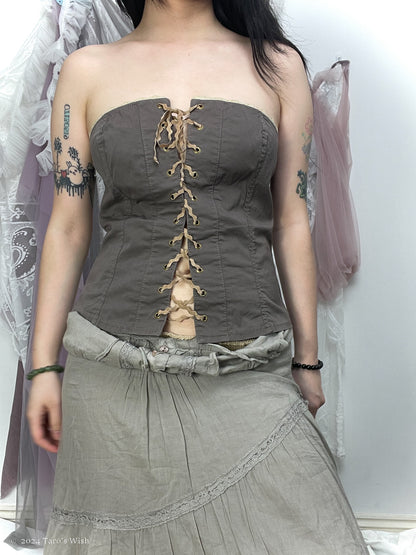 lace up bustier, euro label