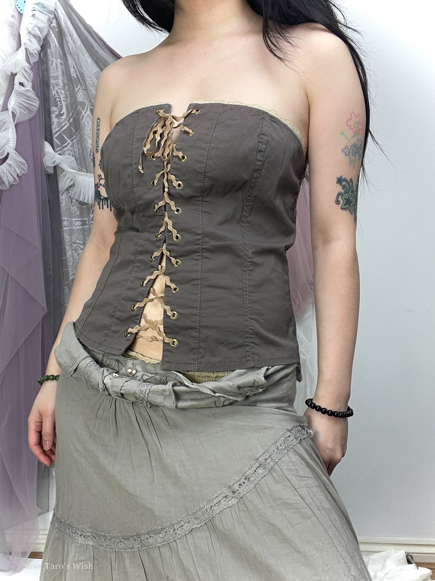 lace up bustier, euro label