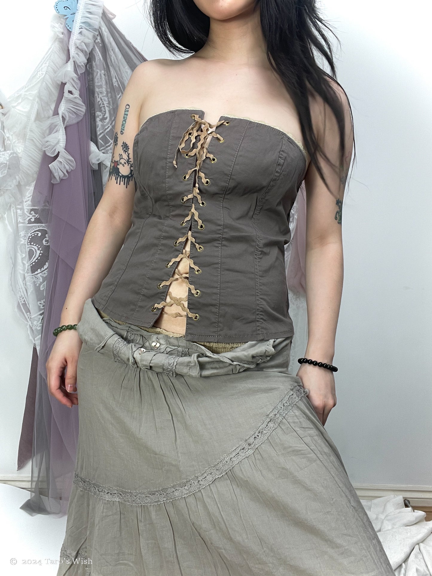 lace up bustier, euro label