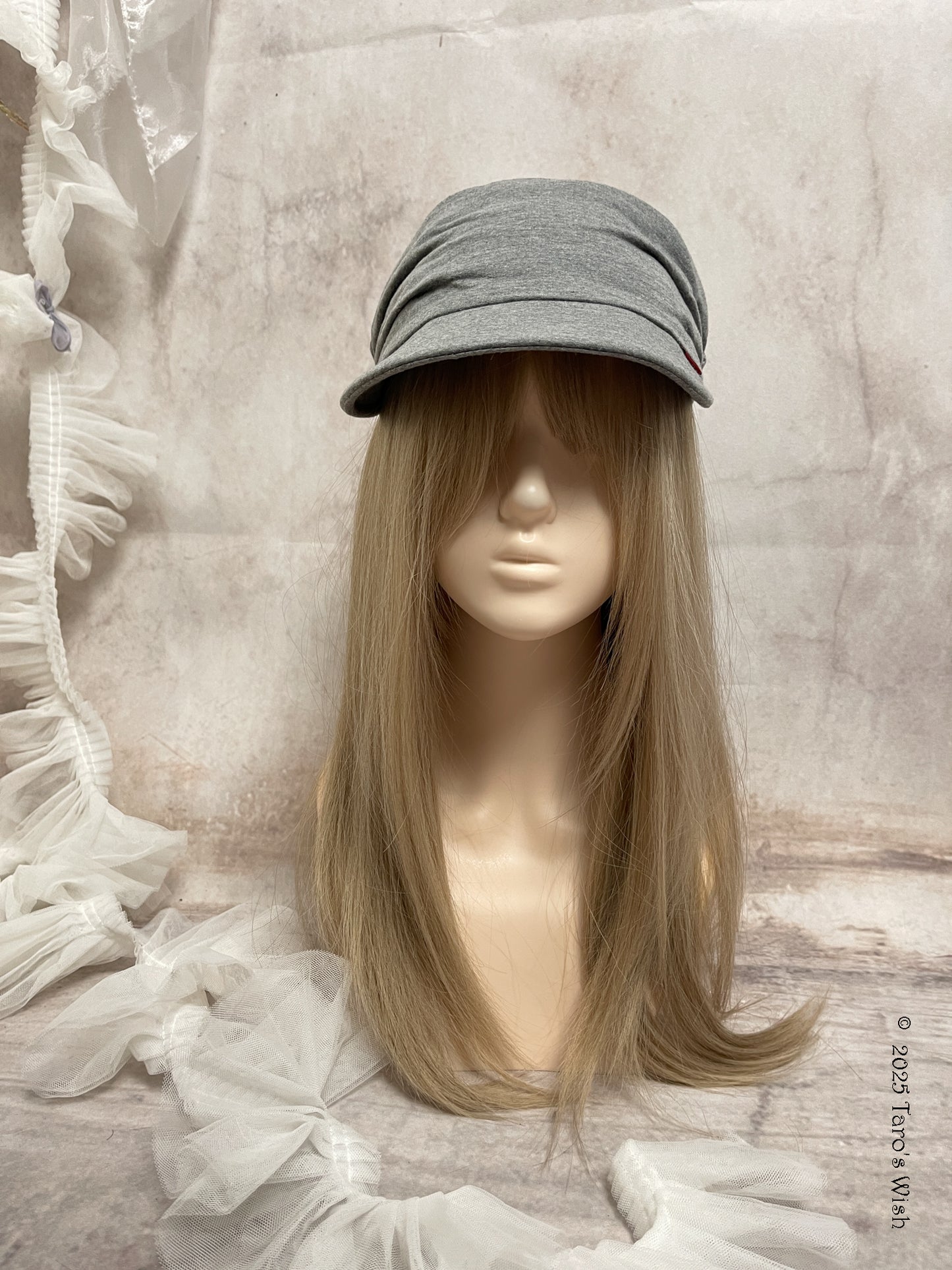 ruched grey cap