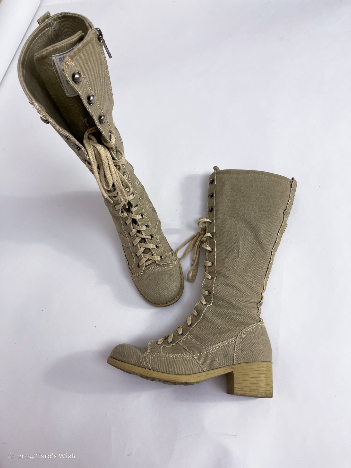 beige lace up heeled boots, EU36, euro label