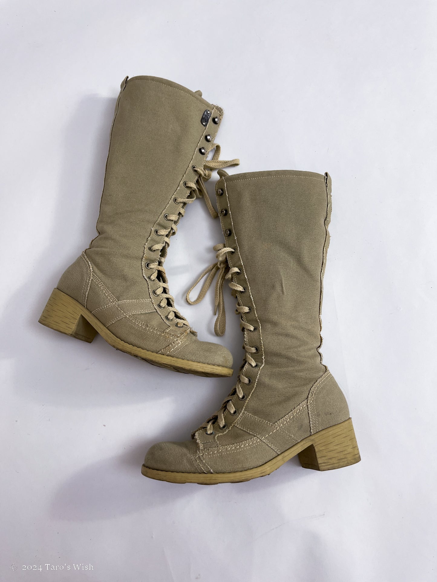 beige lace up heeled boots, EU36, euro label