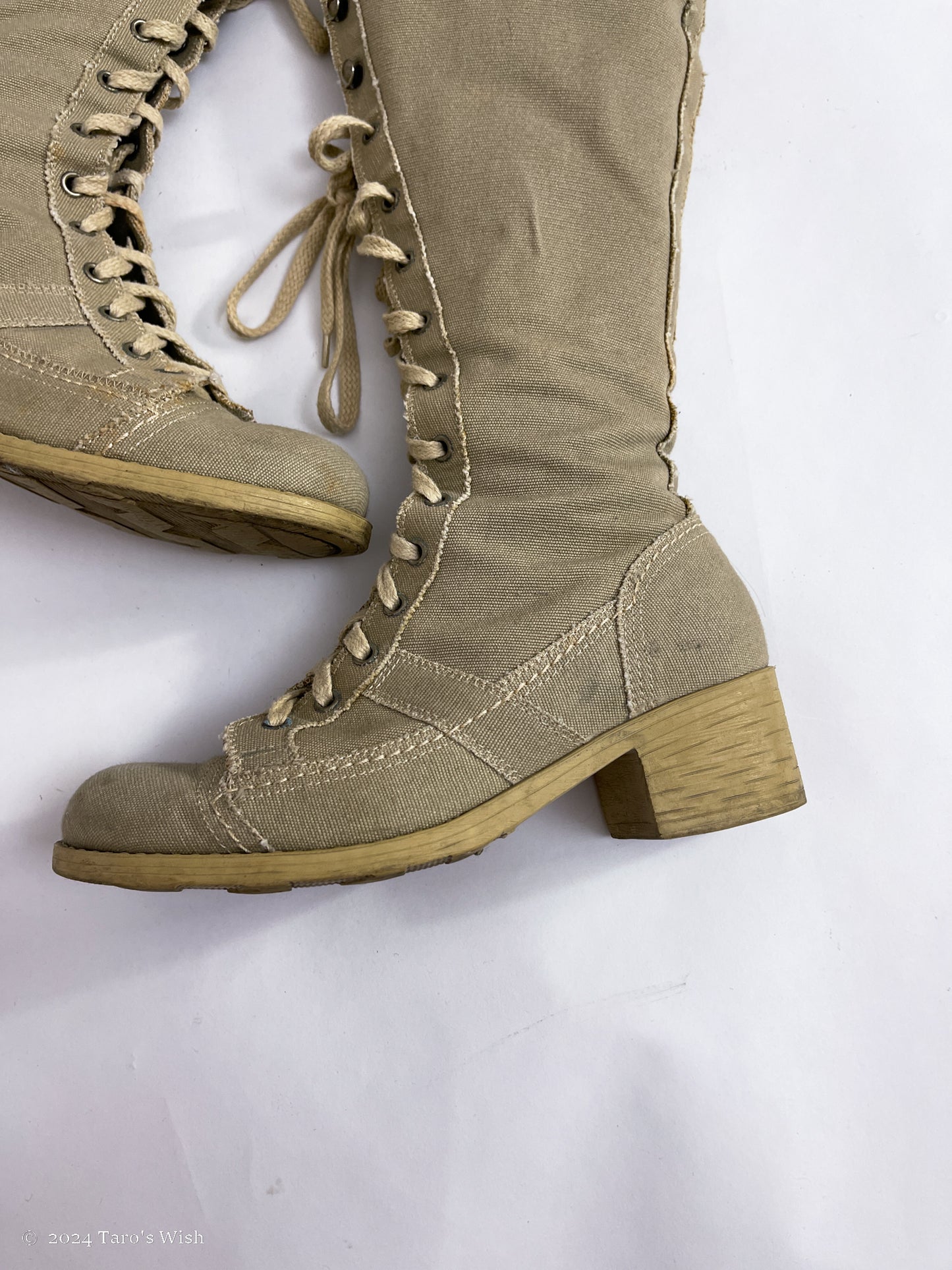 beige lace up heeled boots, EU36, euro label