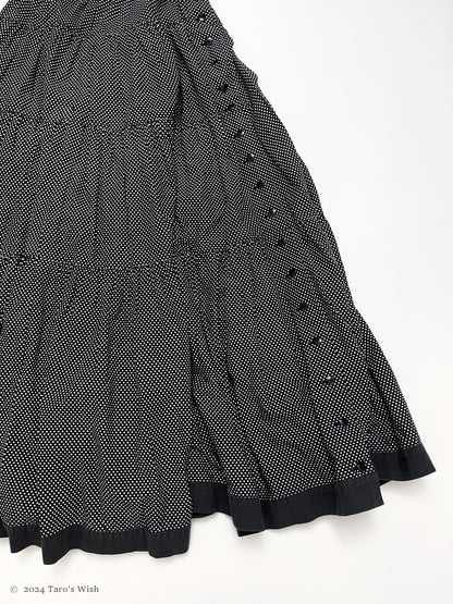 polka dots button up maxi skirt