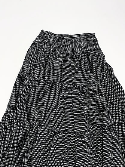 polka dots button up maxi skirt