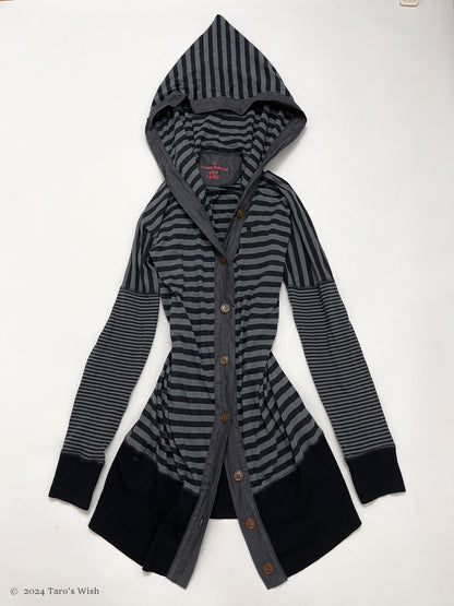 VIVIENNE WESTWOOD pointed hood striped long cardigan