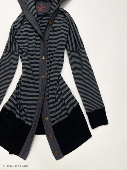 VIVIENNE WESTWOOD pointed hood striped long cardigan