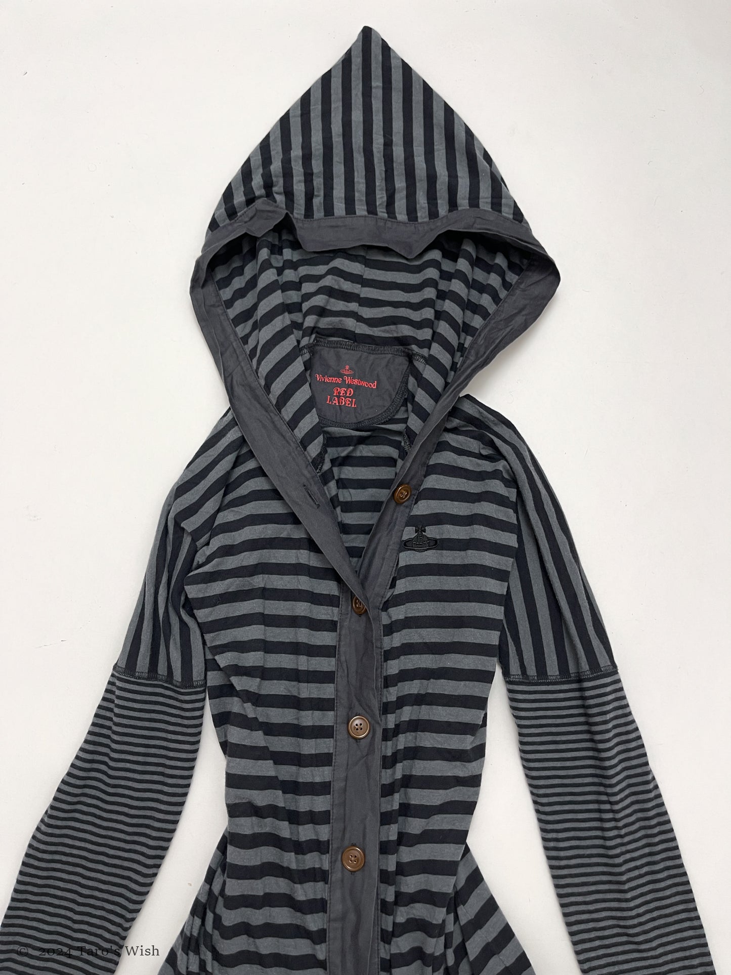 VIVIENNE WESTWOOD pointed hood striped long cardigan