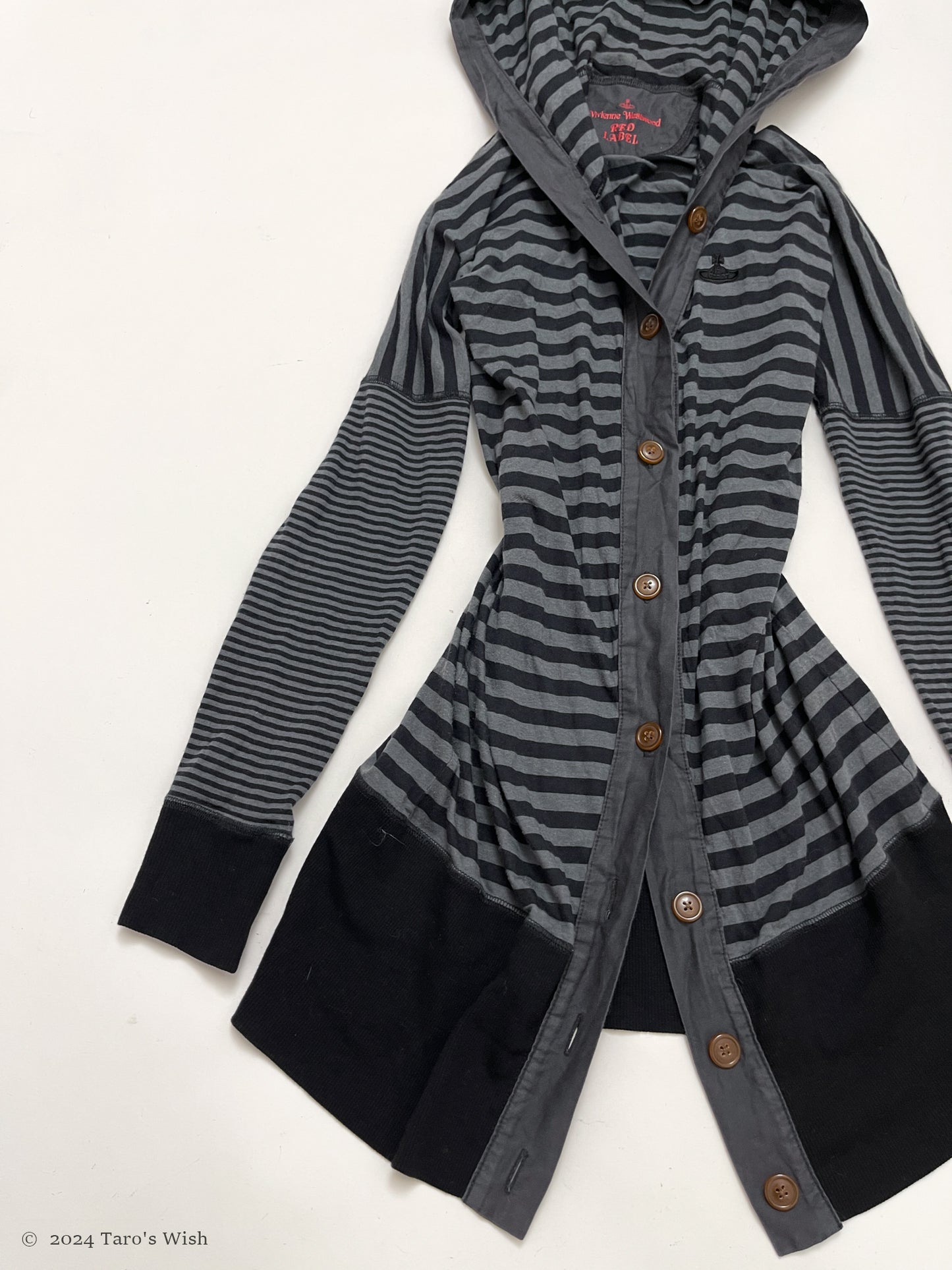 VIVIENNE WESTWOOD pointed hood striped long cardigan