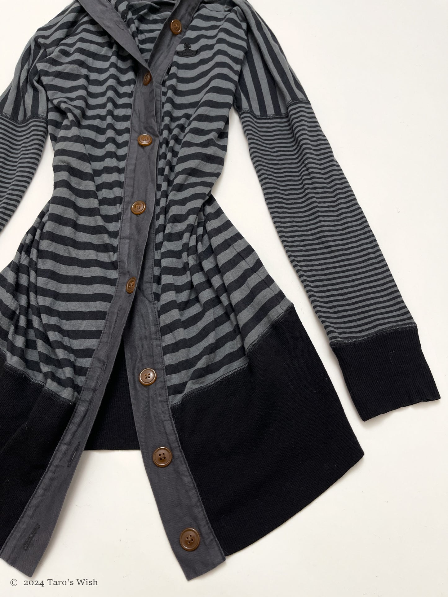 VIVIENNE WESTWOOD pointed hood striped long cardigan