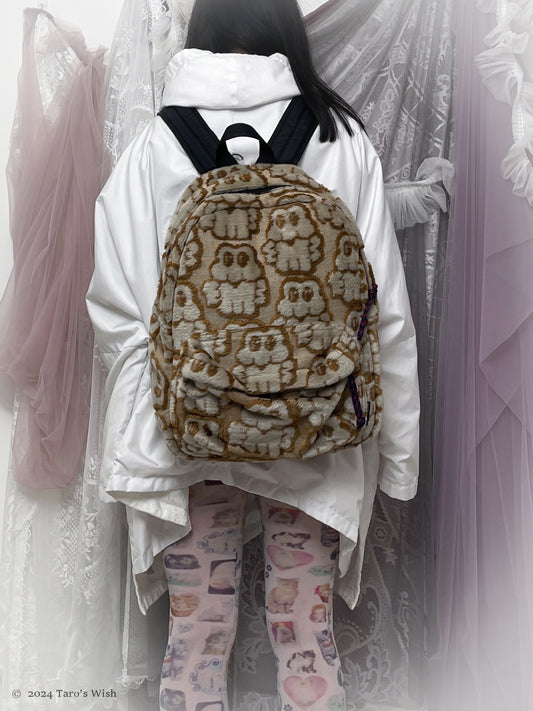 furry flocking design backpack, japanese label mercibeaucoup