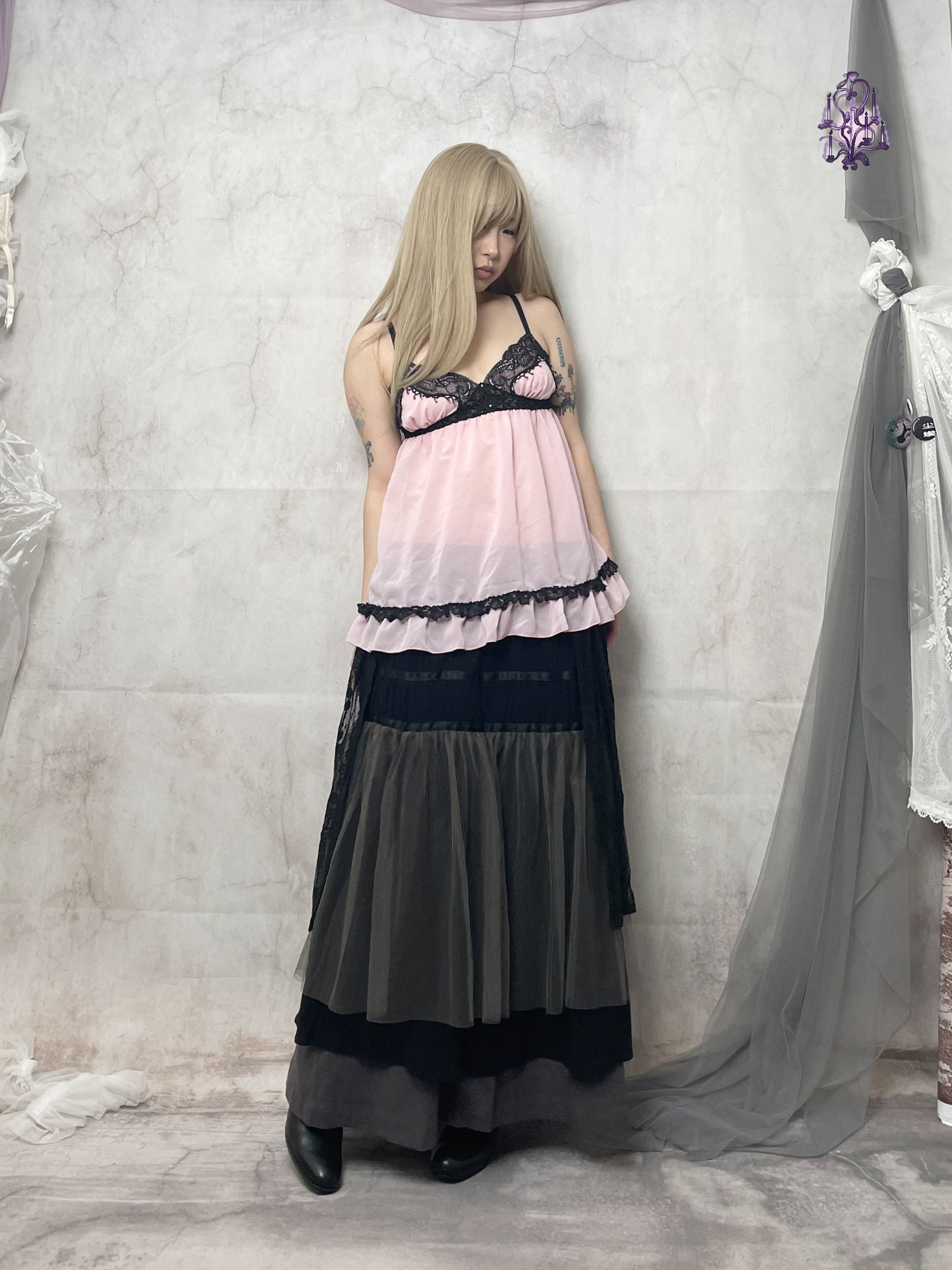 asymmetric pixie maxi skirt, japanese label