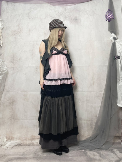 asymmetric pixie maxi skirt, japanese label