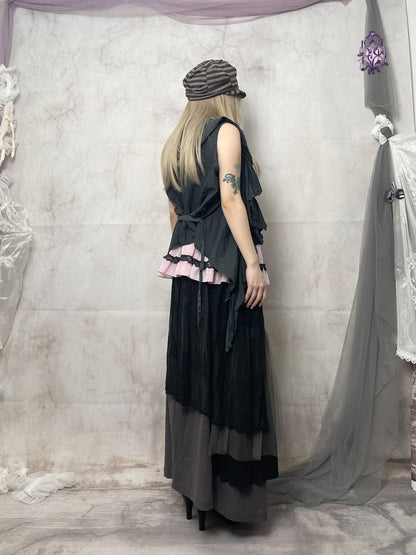 asymmetric pixie maxi skirt, japanese label