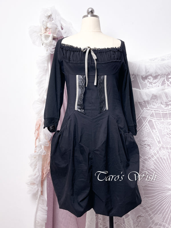 ZONE BLEUE Milkmaid Puff Balloon Dress