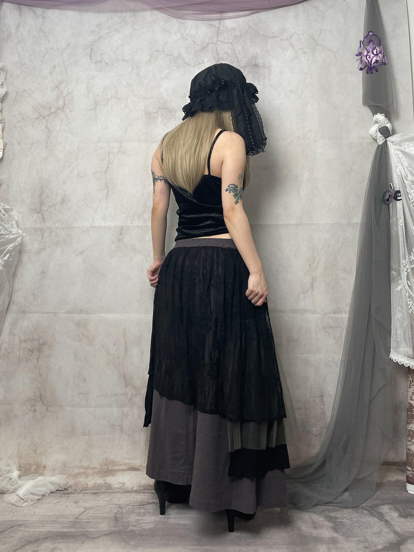 asymmetric pixie maxi skirt, japanese label