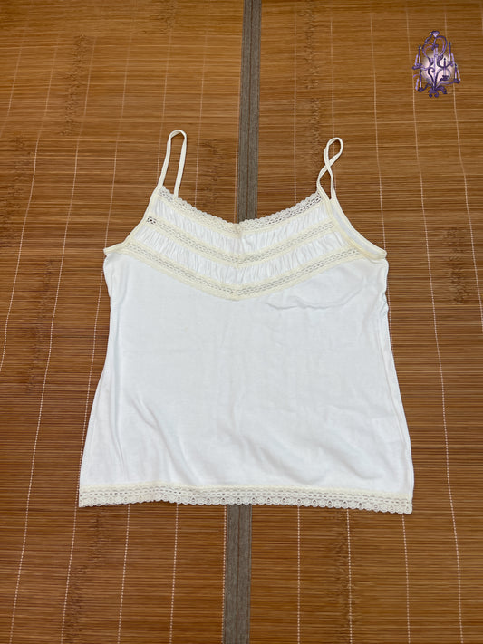 White lace trim camisole