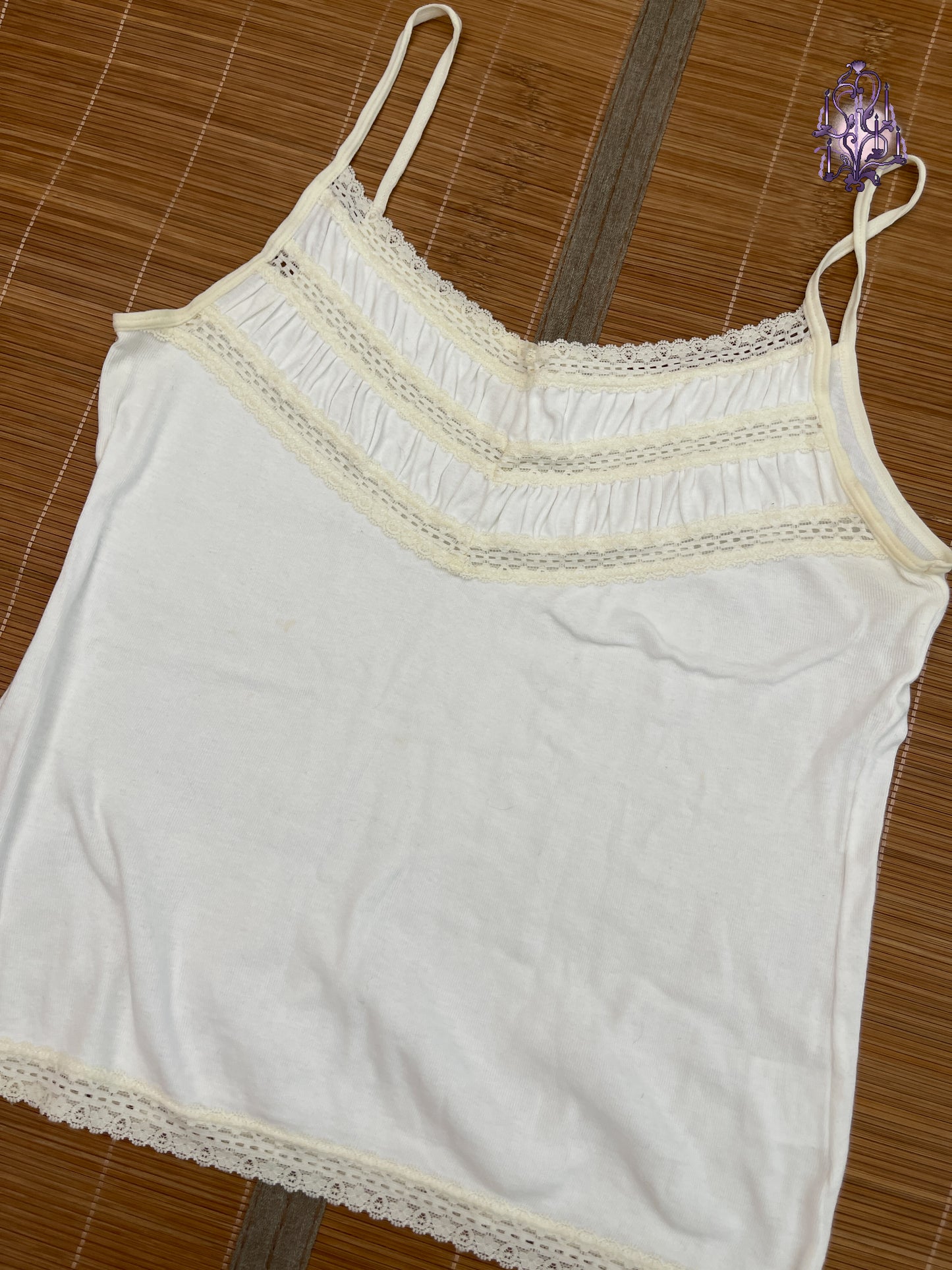 White lace trim camisole